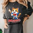 Take Meowt To The Ball Game Tee Slugger Cat Baseball Women's Comfort Colors T-Shirt Pepper