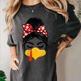 Messy Bun Baseball Mom Turkey Face Matching Thanksgiving Women's Comfort Colors T-Shirt Pepper Messy Bun Baseball Mom Turkey Face Matching Thanksgiving Women's Comfort Colors T-Shirt Pepper