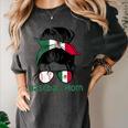Mexico Baseball Mom Messy Bun Women's Comfort Colors T-Shirt Pepper