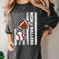 Mom Of Ballers USA Flag Football Baseball Mom Women's Comfort Colors T-Shirt Pepper