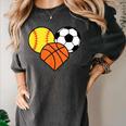 Mom Sports Heart Soccer Basketball Baseball Softball Women's Comfort Colors T-Shirt Pepper Mom Sports Heart Soccer Basketball Baseball Softball Women's Comfort Colors T-Shirt Pepper