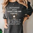 Mothering Boys Messy Loud Chaotic Baseball Mom Premium Women's Comfort Colors T-Shirt Pepper