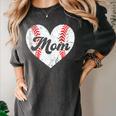 Mother's Day Distressed Heart Baseball Mom Mama Sport Fan Women's Comfort Colors T-Shirt Pepper