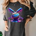 Neon Dripping Baseball And Bats Colorful Sports Art Women's Comfort Colors T-Shirt Pepper