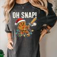 Oh Snap Gingerbreadman Christmas Baseball Humor Women's Comfort Colors T-Shirt Pepper