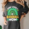 One Lucky Baseball Mom St Patricks Day Rainbow Mother Mama Women's Comfort Colors T-Shirt Pepper
