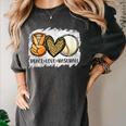 Peace Love Baseball Mom Leopard Print Mother's Day Women's Comfort Colors T-Shirt Pepper Peace Love Baseball Mom Leopard Print Mother's Day Women's Comfort Colors T-Shirt Pepper