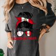 Peru Baseball Mom Messy Bun Women's Comfort Colors T-Shirt Pepper Peru Baseball Mom Messy Bun Women's Comfort Colors T-Shirt Pepper