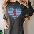 Primitive Patriotic American Baseball Mom Softball Dingers Women's Comfort Colors T-Shirt Pepper