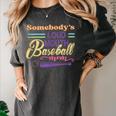 Proud Mama Somebody's Loud Mouth Baseball Mom Ball Women's Comfort Colors T-Shirt Pepper