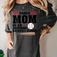 Proud Mom Of An Awesome Baseball Player Baseball Mom Women's Comfort Colors T-Shirt Pepper