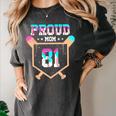 Proud Mom Baseball Player Number 81 Ice Cream Drip Women's Comfort Colors T-Shirt Pepper