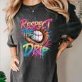 Respect The Drip Baseball Drip Glove Youth Boys Girls Player Women's Comfort Colors T-Shirt Pepper