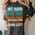 Retro Hit Hard Run Fast Turn Left Baseball Lover Women's Comfort Colors T-Shirt Pepper