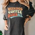 Weekends Coffee Baseball Retro Vibes Women's Comfort Colors T-Shirt Pepper Weekends Coffee Baseball Retro Vibes Women's Comfort Colors T-Shirt Pepper