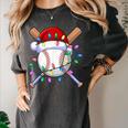 Santa Sports Christmas Baseball Player Women's Comfort Colors T-Shirt Pepper Santa Sports Christmas Baseball Player Women's Comfort Colors T-Shirt Pepper