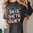 SEIS Siete Guey Baseball Drip Mexico Spanish 67 Slang Boys Women's Comfort Colors T-Shirt Pepper SEIS Siete Guey Baseball Drip Mexico Spanish 67 Slang Boys Women's Comfort Colors T-Shirt Pepper