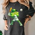 Shamrock Playing Baseball St Patricks Day Men Boys Kid Women's Comfort Colors T-Shirt Pepper