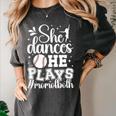 She Dances He Plays Mom Of Both Dance And Baseball Mom Women's Comfort Colors T-Shirt Pepper She Dances He Plays Mom Of Both Dance And Baseball Mom Women's Comfort Colors T-Shirt Pepper
