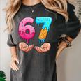 Six Seven 6-7 Baseball Ice Cream Drip 67 Meme Hands Women's Comfort Colors T-Shirt Pepper Six Seven 6-7 Baseball Ice Cream Drip 67 Meme Hands Women's Comfort Colors T-Shirt Pepper