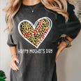 Softball Baseball Mom Valentine Leopard Heart Mother's Day Women's Comfort Colors T-Shirt Pepper