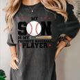 My Son Is My Favorite Baseball Player Baseball Mom Women's Comfort Colors T-Shirt Pepper