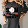 My Son Throws Harder Than Your Husband Baseball Mom Women's Comfort Colors T-Shirt Pepper My Son Throws Harder Than Your Husband Baseball Mom Women's Comfort Colors T-Shirt Pepper