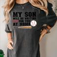 My Son Will Be Waiting For You At Home Baseball Mom Women's Comfort Colors T-Shirt Pepper