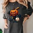 Spooky Halloween Scary Pumpkin Baseball Player Witchy Vibes Women's Comfort Colors T-Shirt Pepper Spooky Halloween Scary Pumpkin Baseball Player Witchy Vibes Women's Comfort Colors T-Shirt Pepper