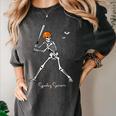 Spooky Season Skeleton Baseball Player Halloween Batter Women's Comfort Colors T-Shirt Pepper Spooky Season Skeleton Baseball Player Halloween Batter Women's Comfort Colors T-Shirt Pepper