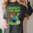 Spooky Zombie Respect The Drip Baseball Halloween Women's Comfort Colors T-Shirt Pepper