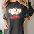 St Louis Leopard Heart Baseball Batter Boys Fan Women's Comfort Colors T-Shirt Pepper