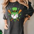 St Patricks Day Baseball Drip Ice Cream Baseball Home Plate Women's Comfort Colors T-Shirt Pepper