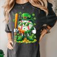 St Patricks Day Baseball Ice Cream Baseball Player Cartoon Women's Comfort Colors T-Shirt Pepper St Patricks Day Baseball Ice Cream Baseball Player Cartoon Women's Comfort Colors T-Shirt Pepper