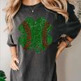 St Patricks Day Shamrock Baseball Saint Paddy's Women's Comfort Colors T-Shirt Pepper St Patricks Day Shamrock Baseball Saint Paddy's Women's Comfort Colors T-Shirt Pepper