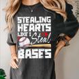 Stealing Hearts Like I Steal Bases Baseball Valentines Women's Comfort Colors T-Shirt Pepper Stealing Hearts Like I Steal Bases Baseball Valentines Women's Comfort Colors T-Shirt Pepper