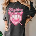 Strike Out Breast Cancer Baseball Drip For Boys Youth Women's Comfort Colors T-Shirt Pepper