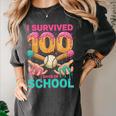 I Survived 100 Days Of School Baseball Ice Cream Drip Women's Comfort Colors T-Shirt Pepper I Survived 100 Days Of School Baseball Ice Cream Drip Women's Comfort Colors T-Shirt Pepper