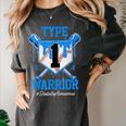 T1D Warrior Baseball Drip Diabetes Awareness Blue Ribbon Women's Comfort Colors T-Shirt Pepper