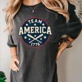 Team America 1776 4th Of July Patriotic Baseball Women's Comfort Colors T-Shirt Pepper
