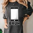 Texted First Bruh Seen Message Valentine's Day Humor Raglan Baseball Tee Women's Comfort Colors T-Shirt Pepper