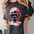 Valentine Baseball Catcher Mask Ice Cream Drip Tee For Boys Women's Comfort Colors T-Shirt Pepper Valentine Baseball Catcher Mask Ice Cream Drip Tee For Boys Women's Comfort Colors T-Shirt Pepper