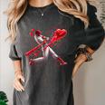 Valentine Baseball Player Drip Women's Comfort Colors T-Shirt Pepper