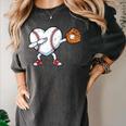 Valentines Day Baseball Ball Heart Dab Boys Kids Men Women's Comfort Colors T-Shirt Pepper