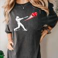 Valentines Day Baseball Batter Silhouette Heart Women's Comfort Colors T-Shirt Pepper