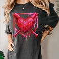 Valentines Day Baseball Red Heart Dab Boys Girls Kids Women's Comfort Colors T-Shirt Pepper