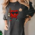 Valentines Day Baseball Red Heart Love Boys Kids Tee Women's Comfort Colors T-Shirt Pepper