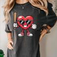 Valentines Day Heart Playing Baseball Boys Men Kids Girls Women's Comfort Colors T-Shirt Pepper