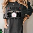 Warning Will Yell Loudly My Son Baseball Mom Women's Comfort Colors T-Shirt Pepper