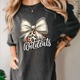 Wildcats Baseball Leopard Print Coquette Bow Mascot Game Day Women's Comfort Colors T-Shirt Pepper
